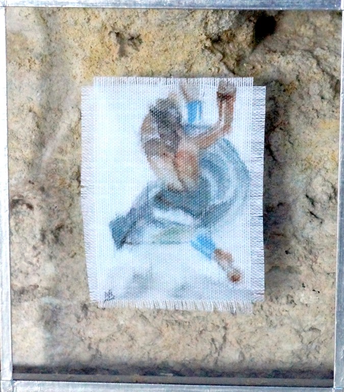 Massa 5 - aquarelle sur coton par Nicole Besnainou (13X15 cm)